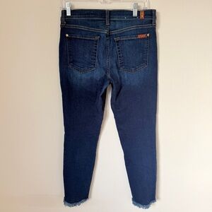 7 For All Mankind The Ankle Skinny Jeans Size 29 Distressed Frayed Hem